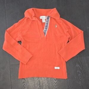 Baby Phat Vibrant Orange V-Neck Sweater